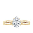 6X8 mm Pear Lab Created Diamond Filigree Engagement Ring Lab - ( EF-VS ) - Rosec Jewels