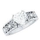Rosec Jewels-Certified 1 Carat Heart Lab Created Vintage Engagement Ring