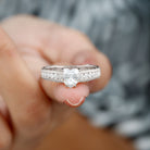 Rosec Jewels-Heart Engagement Ring With Lab Grown Diamonds