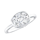 Bezel Set Lab Grown Diamond East West Engagement Ring Lab - ( EF-VS ) - Rosec Jewels
