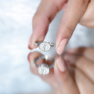 Bezel Set Lab Grown Diamond East West Engagement Ring Lab - ( EF-VS ) - Rosec Jewels