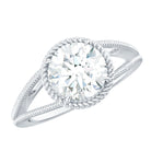 Rosec Jewels-Man Made Diamond Engagement Ring With Split Shank
