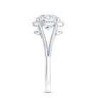 Man Made Diamond Engagement Ring With Split Shank Lab - ( EF-VS ) - Rosec Jewels
