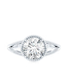 Man Made Diamond Engagement Ring With Split Shank Lab - ( EF-VS ) - Rosec Jewels