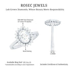 Rosec Jewels-Oval Cut Lab Grown Diamond Halo Engagement Ring in Bezel Setting
