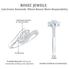 Certified Diamond 3 Stone Promise Ring Lab - ( EF-VS ) - Rosec Jewels