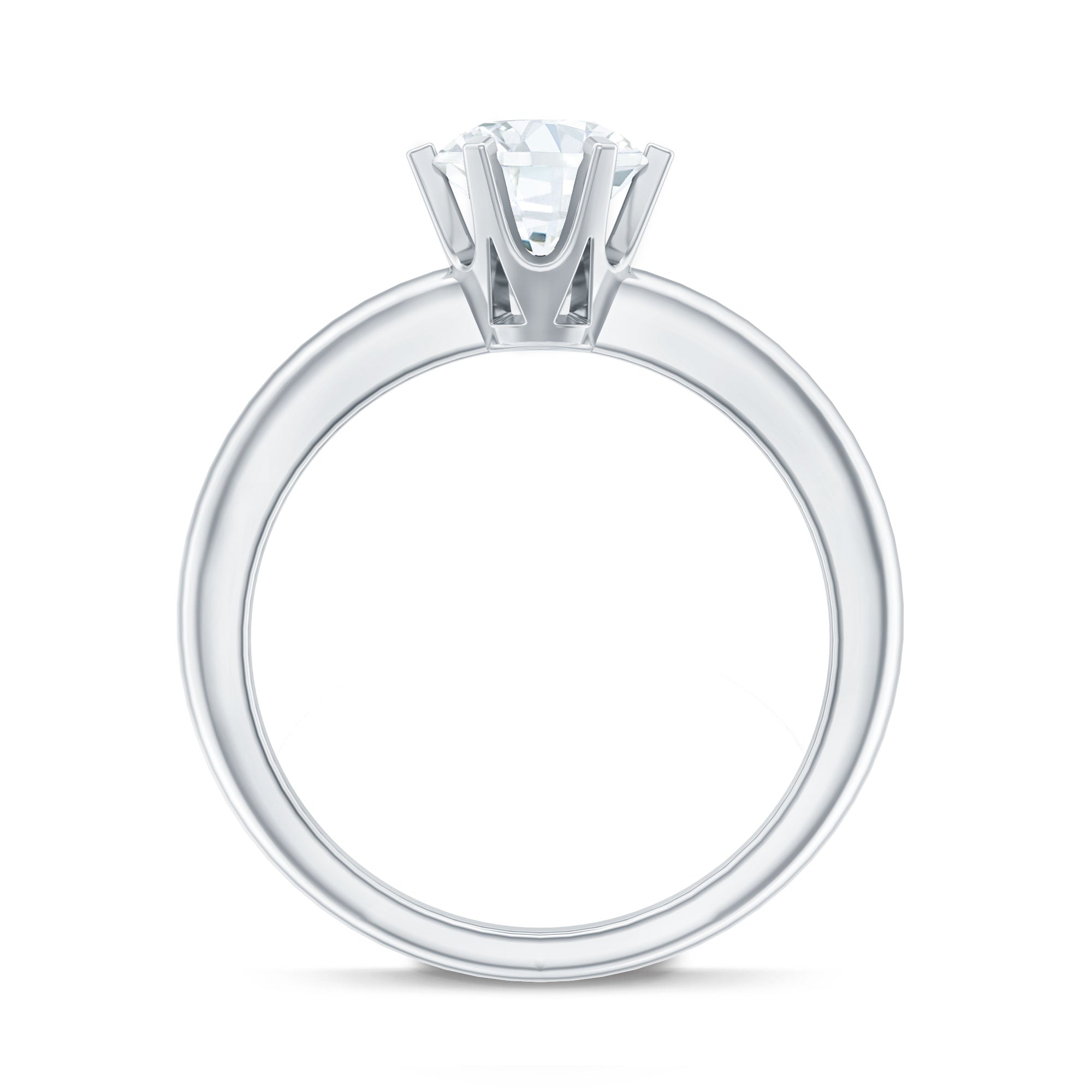 Brilliant Cut Lab Grown Diamond Solitaire Engagement Ring With 6 Prongs Lab - ( EF-VS ) - Rosec Jewels