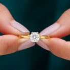 Rosec Jewels-Brilliant Cut Lab Grown Diamond Solitaire Engagement Ring With 6 Prongs