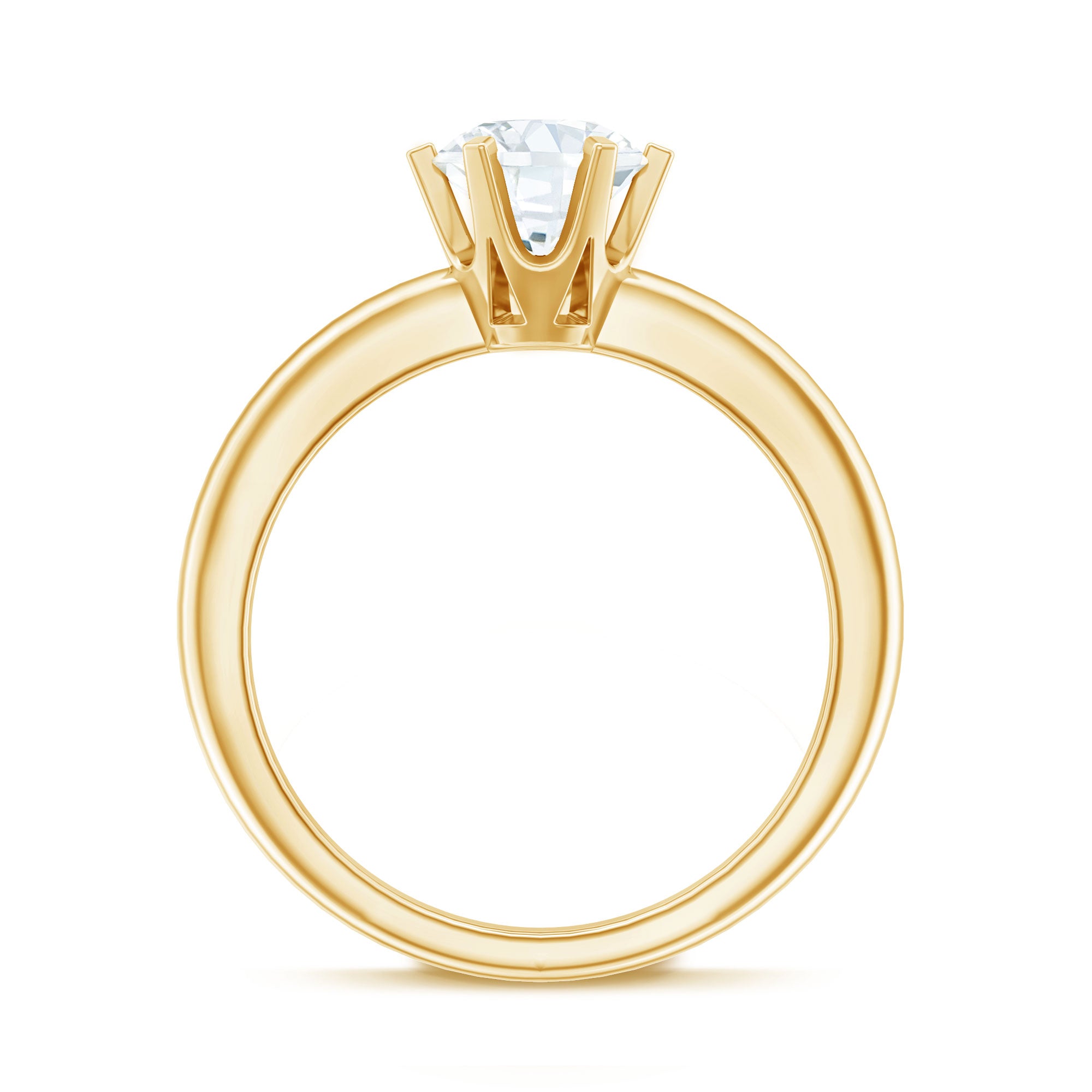 Brilliant Cut Lab Grown Diamond Solitaire Engagement Ring With 6 Prongs Lab - ( EF-VS ) - Rosec Jewels