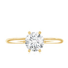 Brilliant Cut Lab Grown Diamond Solitaire Engagement Ring With 6 Prongs Lab - ( EF-VS ) - Rosec Jewels