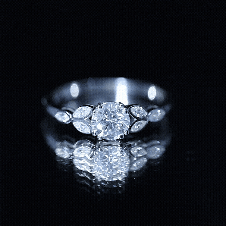 Certified 0.9 Carat Round Diamond Promise Engagement Ring For Her Lab - ( EF-VS ) - Rosec Jewels