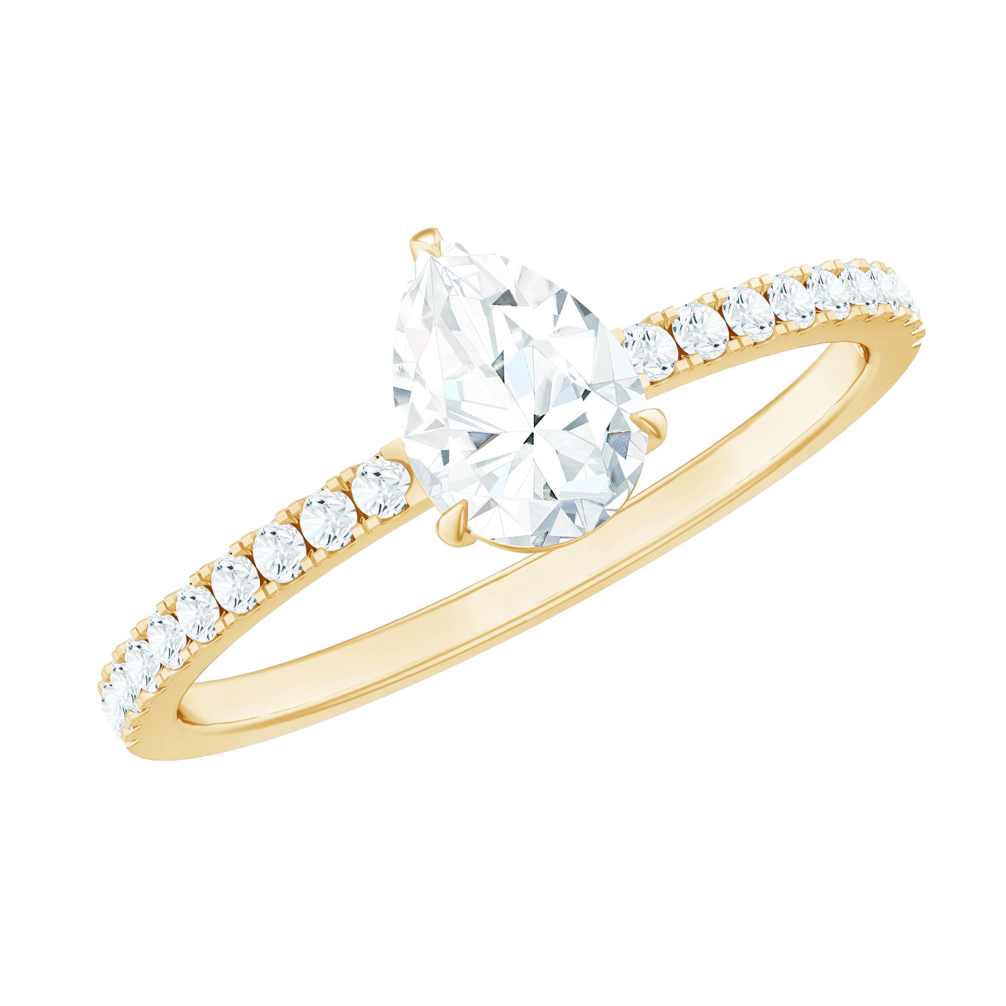 Rosec Jewels-1 CT Pear Cut Man Made Diamond Engagement Ring