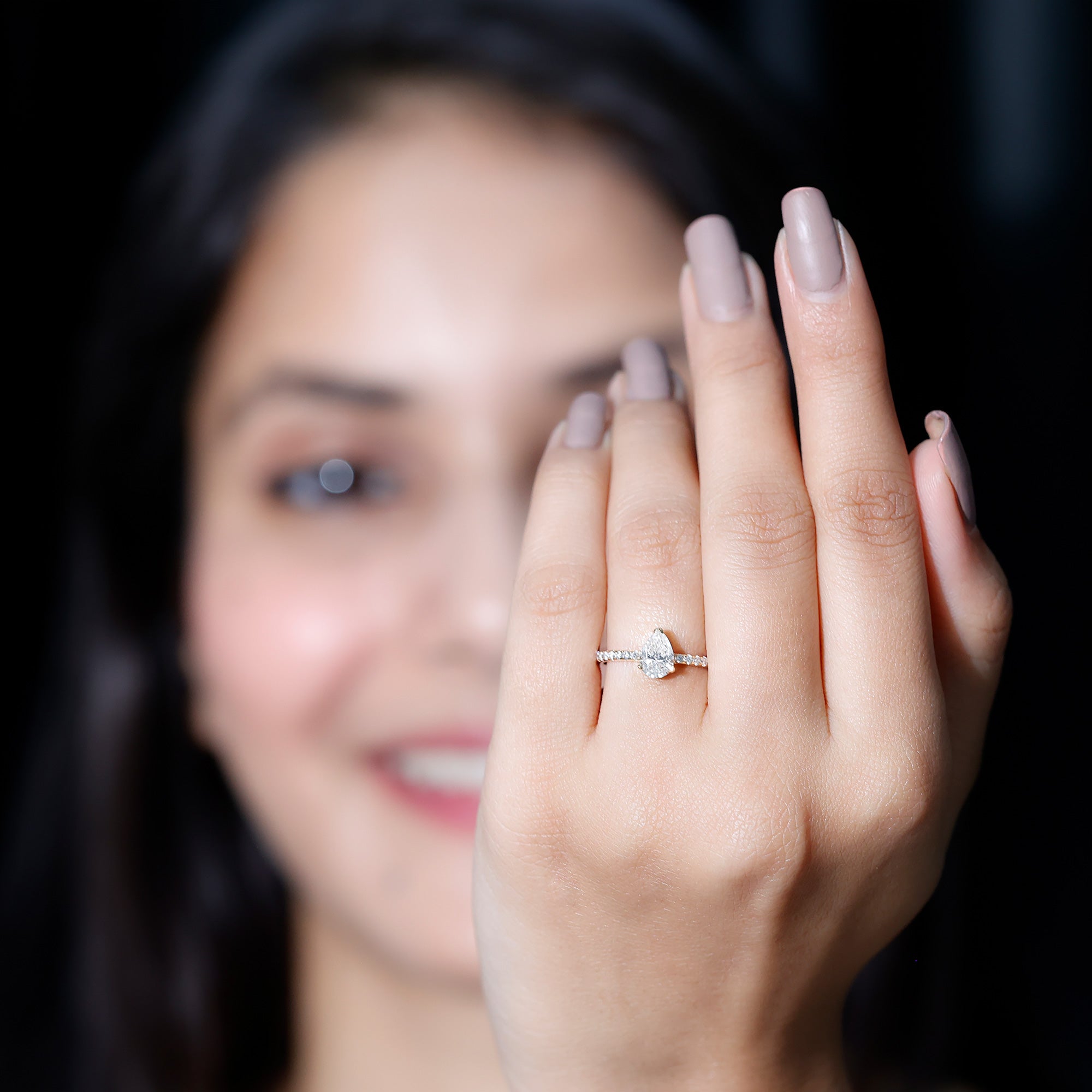 Rosec Jewels-1 CT Pear Cut Man Made Diamond Engagement Ring