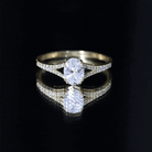 Oval Brilliant Cut Lab Diamond Engagement Ring with Split Shank Lab - ( EF-VS ) - Rosec Jewels