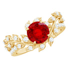 Rosec Jewels-Certified Lab Grown Ruby Diamond Vine Engagement Ring