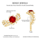 Rosec Jewels-Certified Lab Grown Ruby Diamond Vine Engagement Ring