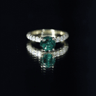 Rosec Jewels-Womens Lab Grown Emerald Engagement Ring with Diamonds