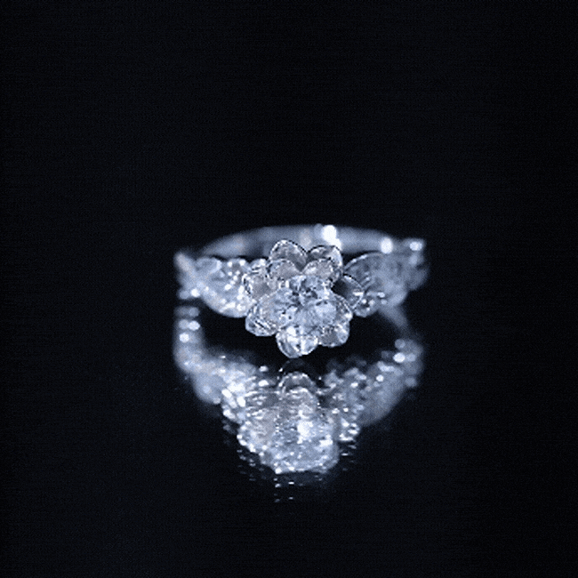 Natural Aquamarine and Diamond Flower Engagement Ring in Gold Plated Silver AAA 14K Yellow Gold Plated Silver - Rosec Jewels