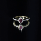 Rosec Jewels-Oval Rhodolite Garnet and Diamond Promise Ring for Her
