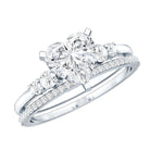 1.2 Carat Certified Lab Grown Diamond Heart Bridal Ring Set Lab - ( EF-VS ) - Rosec Jewels