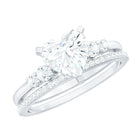 Rosec Jewels-Certified Lab Grown Diamond 7MM Heart Bridal Ring Set
