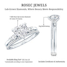 1.2 Carat Certified Lab Grown Diamond Heart Bridal Ring Set Lab - ( EF-VS ) - Rosec Jewels