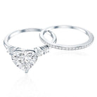 1.2 Carat Certified Lab Grown Diamond Heart Bridal Ring Set Lab - ( EF-VS ) - Rosec Jewels