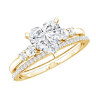 1.2 Carat Certified Lab Grown Diamond Heart Bridal Ring Set Lab - ( EF-VS ) - Rosec Jewels