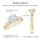 1.2 Carat Certified Lab Grown Diamond Heart Bridal Ring Set Lab - ( EF-VS ) - Rosec Jewels