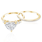 1.2 Carat Certified Lab Grown Diamond Heart Bridal Ring Set Lab - ( EF-VS ) - Rosec Jewels