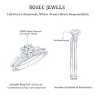 Lab Grown Diamond 6 MM Cushion Engagement Ring with Wedding band Lab - ( EF-VS ) - Rosec Jewels