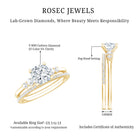 Lab Grown Diamond 6 MM Cushion Engagement Ring with Wedding band Lab - ( EF-VS ) - Rosec Jewels