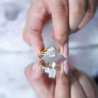 Certified Lab Grown Diamond 1.8 Carat Emerald Cut Engagement Ring with Band Lab - ( EF-VS ) - Rosec Jewels