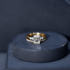 Certified Lab Grown Diamond 1.8 Carat Emerald Cut Engagement Ring with Band Lab - ( EF-VS ) - Rosec Jewels