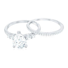 Rosec Jewels-Certified Lab Grown Diamond 6X8 MM Teardrop Bridal Ring Set