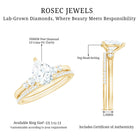 Rosec Jewels-Certified Lab Grown Diamond 6X8 MM Teardrop Bridal Ring Set