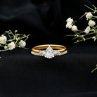 1.3 Carat Certified Lab Grown Diamond Teardrop Bridal Ring Set Lab - ( EF-VS ) - Rosec Jewels