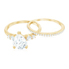 Rosec Jewels-Certified Lab Grown Diamond 6X8 MM Teardrop Bridal Ring Set