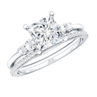 1.2 Carat Lab Grown Diamond Princess Cut Engagement Ring With Enhancer Lab - ( EF-VS ) - Rosec Jewels
