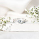 1.2 Carat Lab Grown Diamond Princess Cut Engagement Ring With Enhancer Lab - ( EF-VS ) - Rosec Jewels