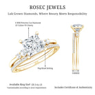 1.2 Carat Lab Grown Diamond Princess Cut Engagement Ring With Enhancer Lab - ( EF-VS ) - Rosec Jewels