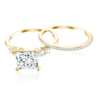 1.2 Carat Lab Grown Diamond Princess Cut Engagement Ring With Enhancer Lab - ( EF-VS ) - Rosec Jewels