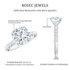Rosec Jewels-3 Carat IGI Certified Lab Grown Diamond Cushion Cut Engagement Ring with Side Stones