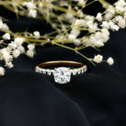 Rosec Jewels-IGI Certified 2 Carat Cushion Cut Lab Grown Diamond Engagement Ring with Side Stones