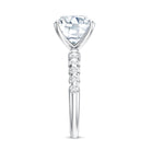 Rosec Jewels-IGI Certified 4 Carat Lab Grown Diamond Cushion Cut Engagement Ring Side Stones