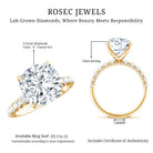 Rosec Jewels-IGI Certified 4 Carat Lab Grown Diamond Cushion Cut Engagement Ring Side Stones