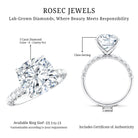 Rosec Jewels-5 Carat Cushion Cut Lab Diamond Huge Engagement Ring with IGI Certificate