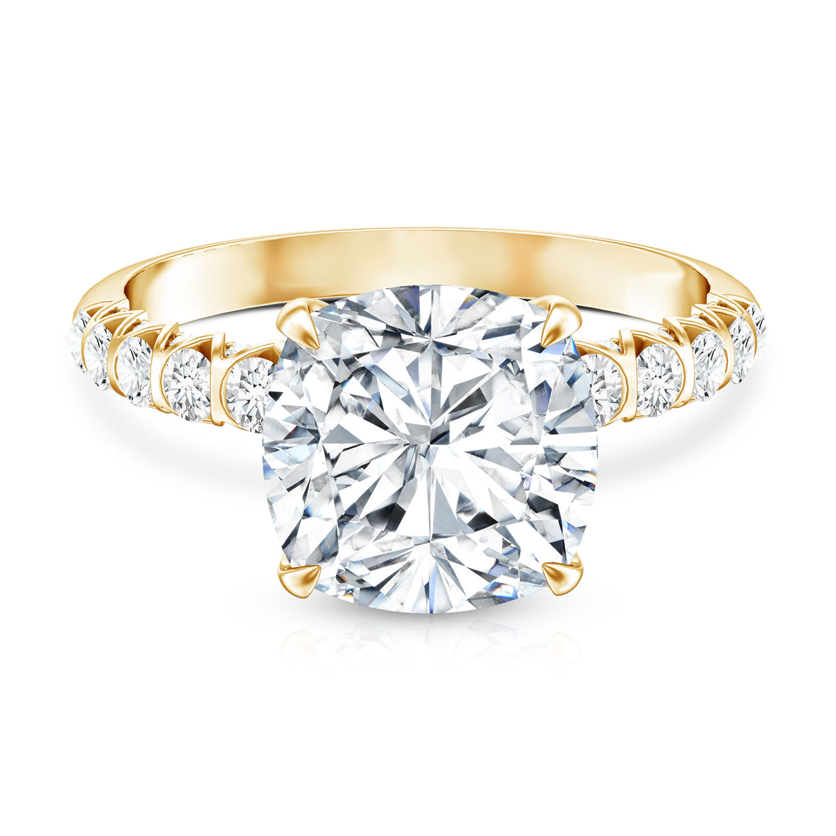 Rosec Jewels-5 Carat Cushion Cut Lab Diamond Huge Engagement Ring with IGI Certificate