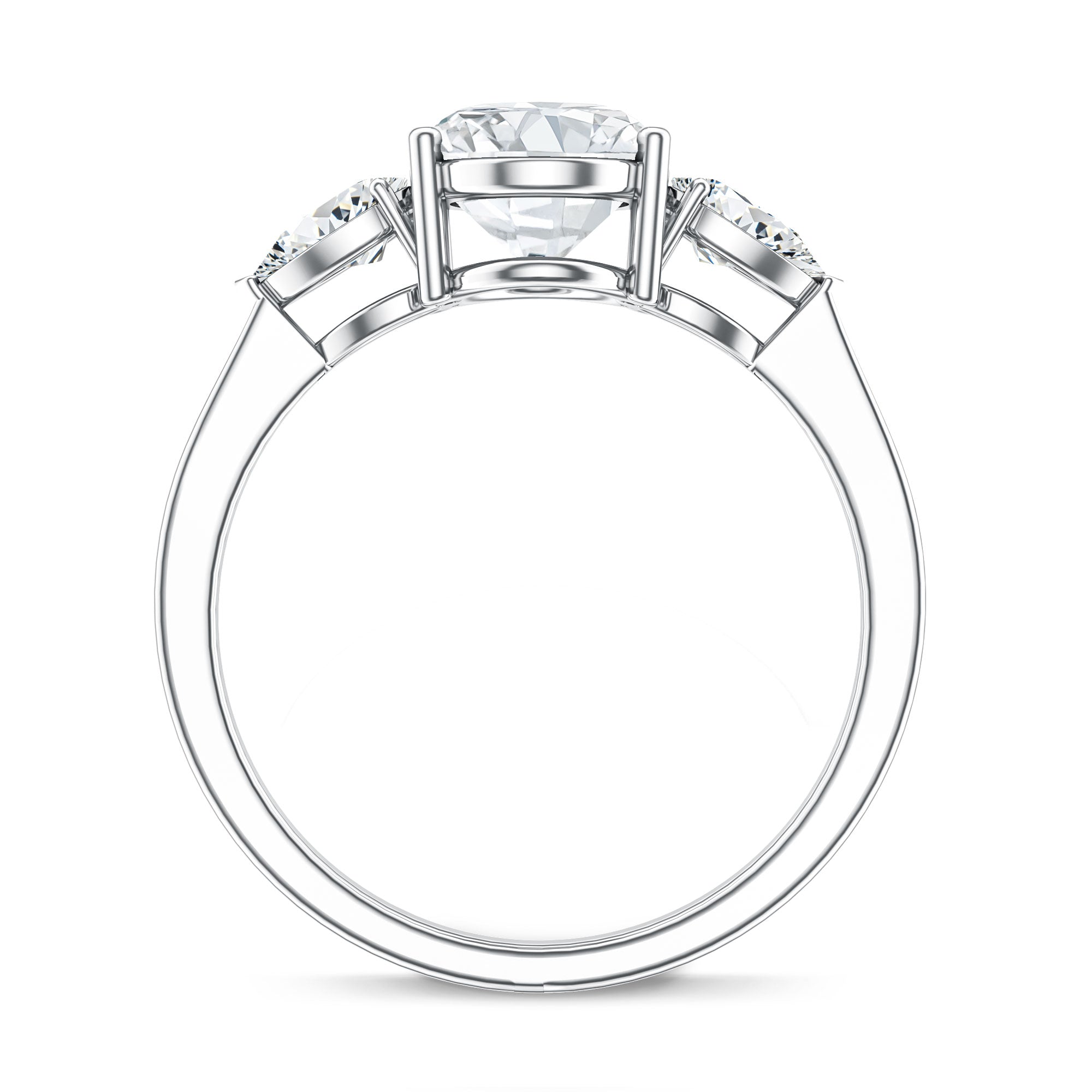 Rosec Jewels-2 Carat Oval Lab Grown Diamond Three Stone Engagement Ring with IGI Certificate