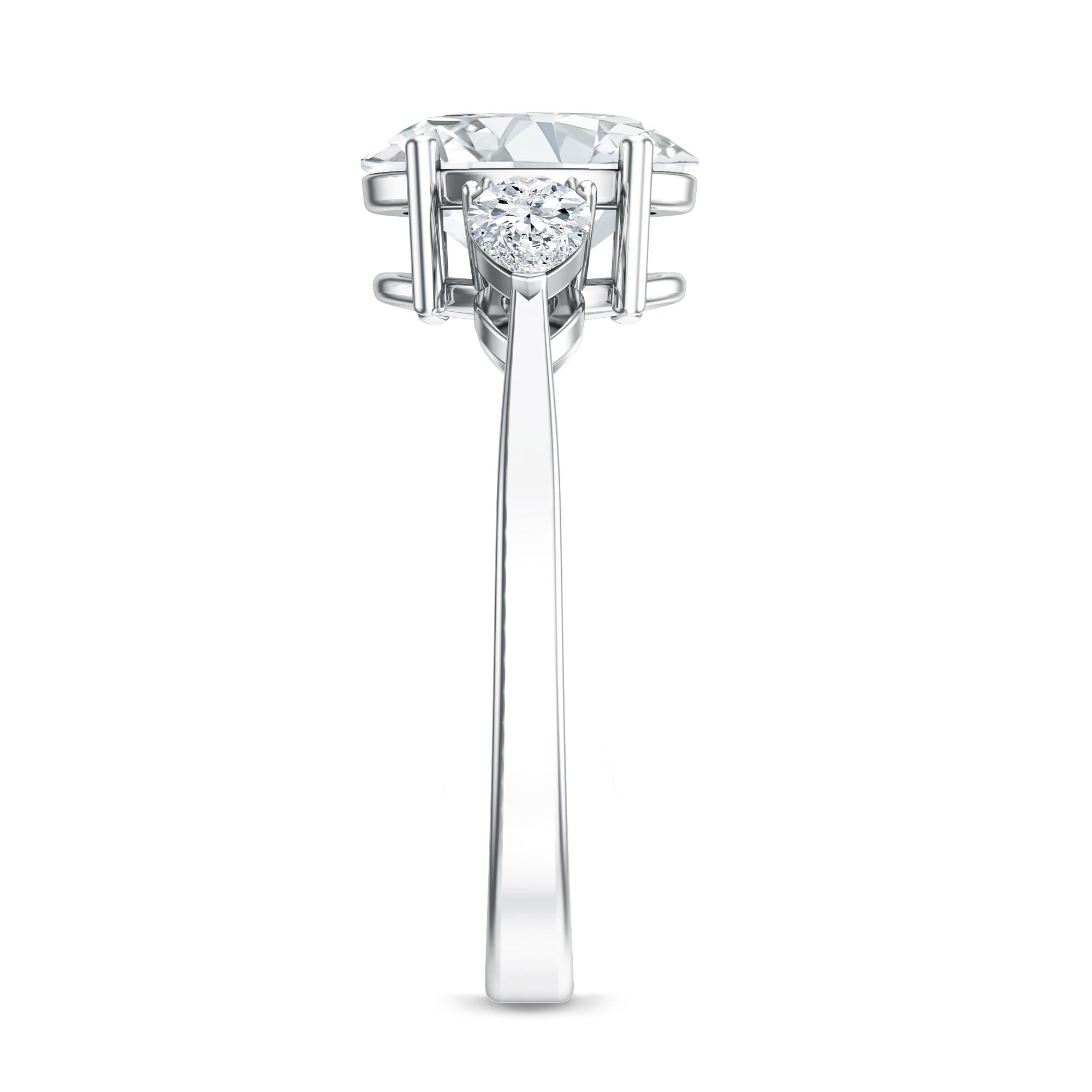 Rosec Jewels-2 Carat Oval Lab Grown Diamond Three Stone Engagement Ring with IGI Certificate